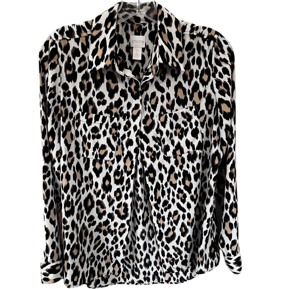 Chico’s Leopard Print Button Down Shirt